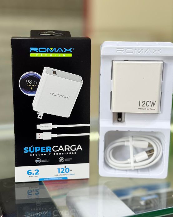 Cargador ROMAX PREMIUM 120W 6.2 AMPERIOS