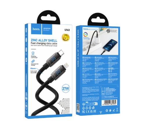 Cable Lightning de Carga Rapida HOCO U143 27W USB-C a Iphone