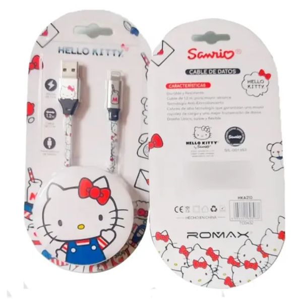 Cable tipo Lightning a USB Hello Kitty 1.2m