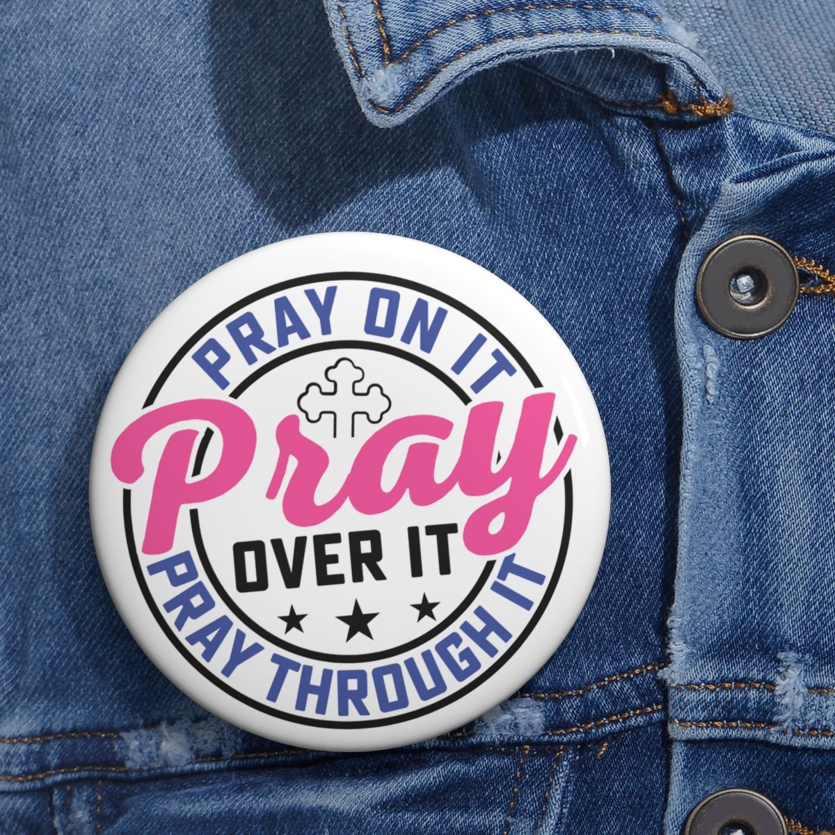 Rock &amp; Rizz Treasures Pray Pin Button
