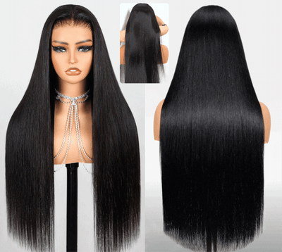13×4 natural black straight wig(200% density)