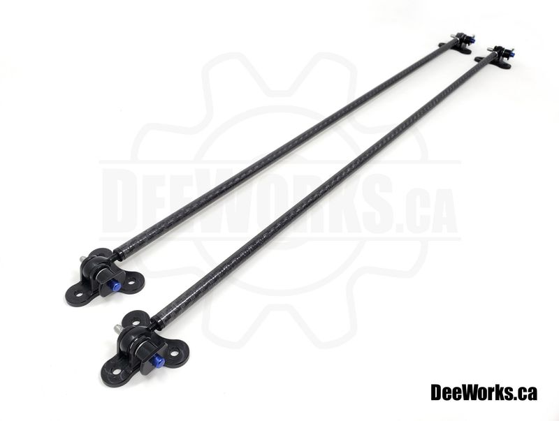 Carbon Fiber Strut Mounting kit for Drag Wing or Bumper Spoiler (2x)