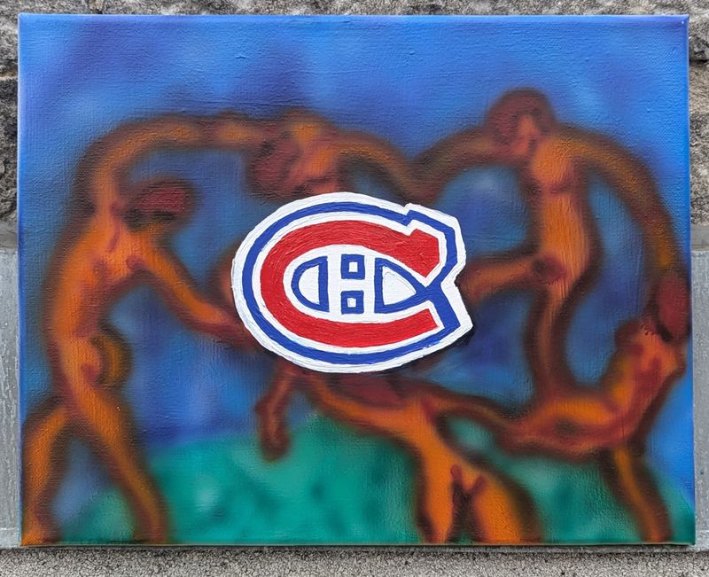 Rituel d'avant-match (pre-game ritual), original painting, 2025