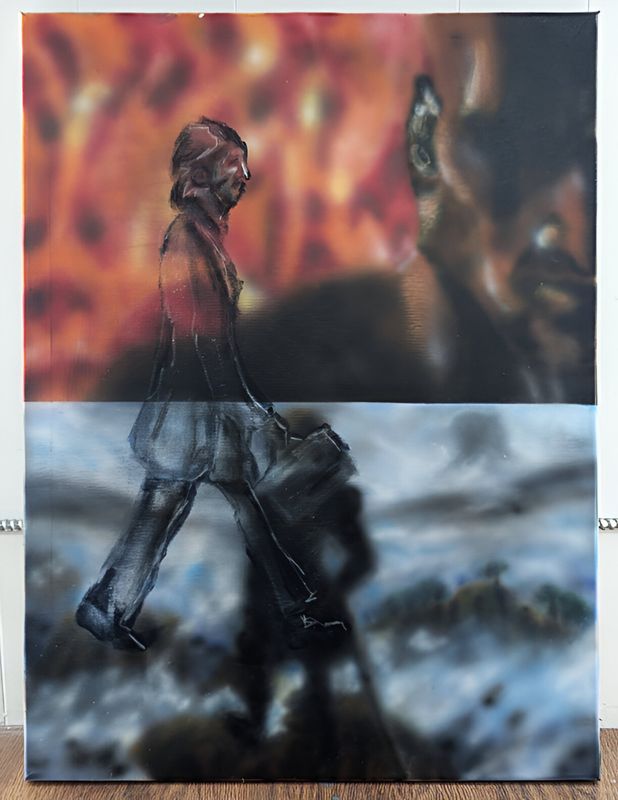 Career su cide, original painting, 2025