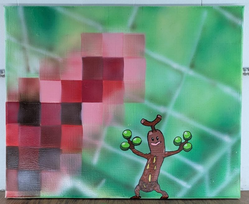 Morning wood (bois du matin), original painting, 2025