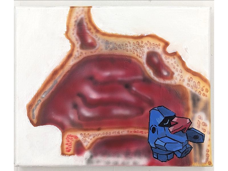 Got a stuffy nose for Christmas, original painting, 2025