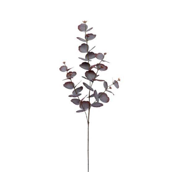 Spiral Eucalyptus Spray - Burgundy (87cm long with 4 branches)