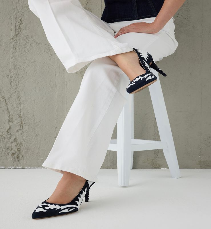 LEAF LACIVERT SUIT STILETTO