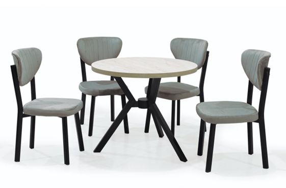 Traverten Wooden Table + 4 Chairs