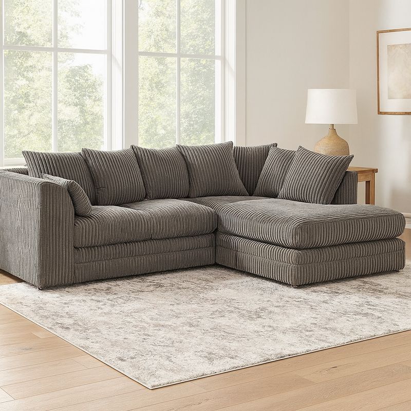 Dylan Jumbo Cord L Shape 4 Seater Right Corner Sofa