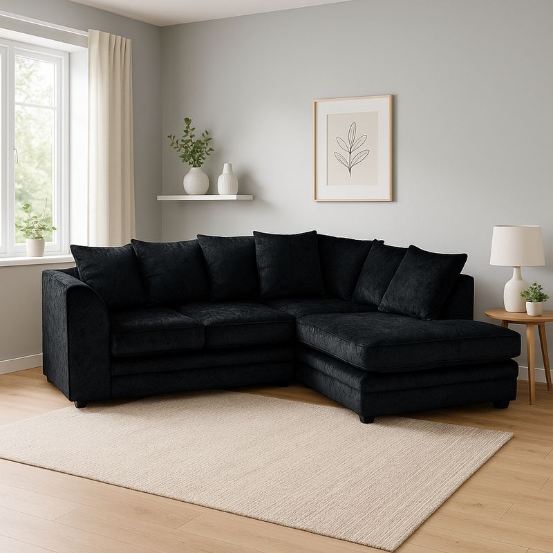 Dylan Crush Velvet 4 Seater Left Corner Sofa