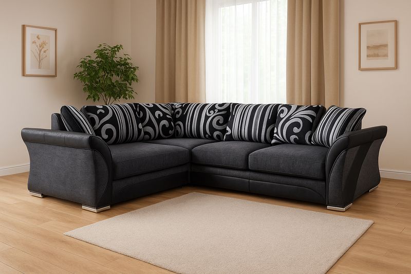 Shannon Corner Sofa- Chenille Fabric Luxury Sofa