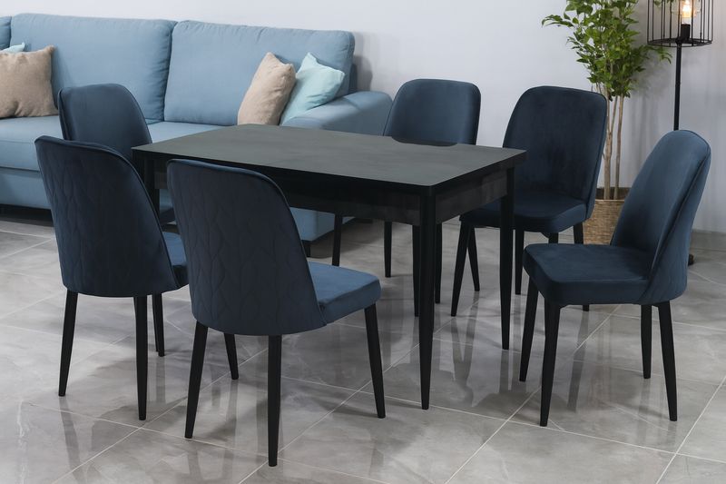 Irony High Gloss Extendable Table + 6 Chairs