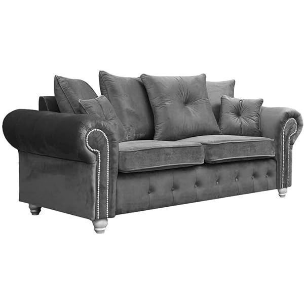 Plush Velvet Ashwin 3 Seater Sofa