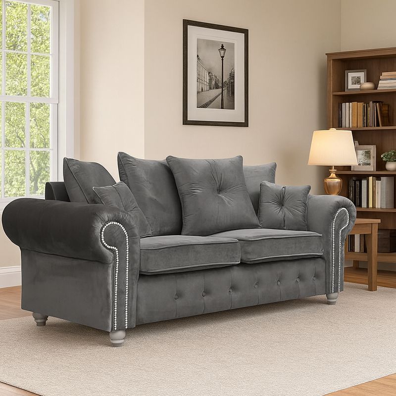 Plush Velvet Ashwin 3 Seater Sofa