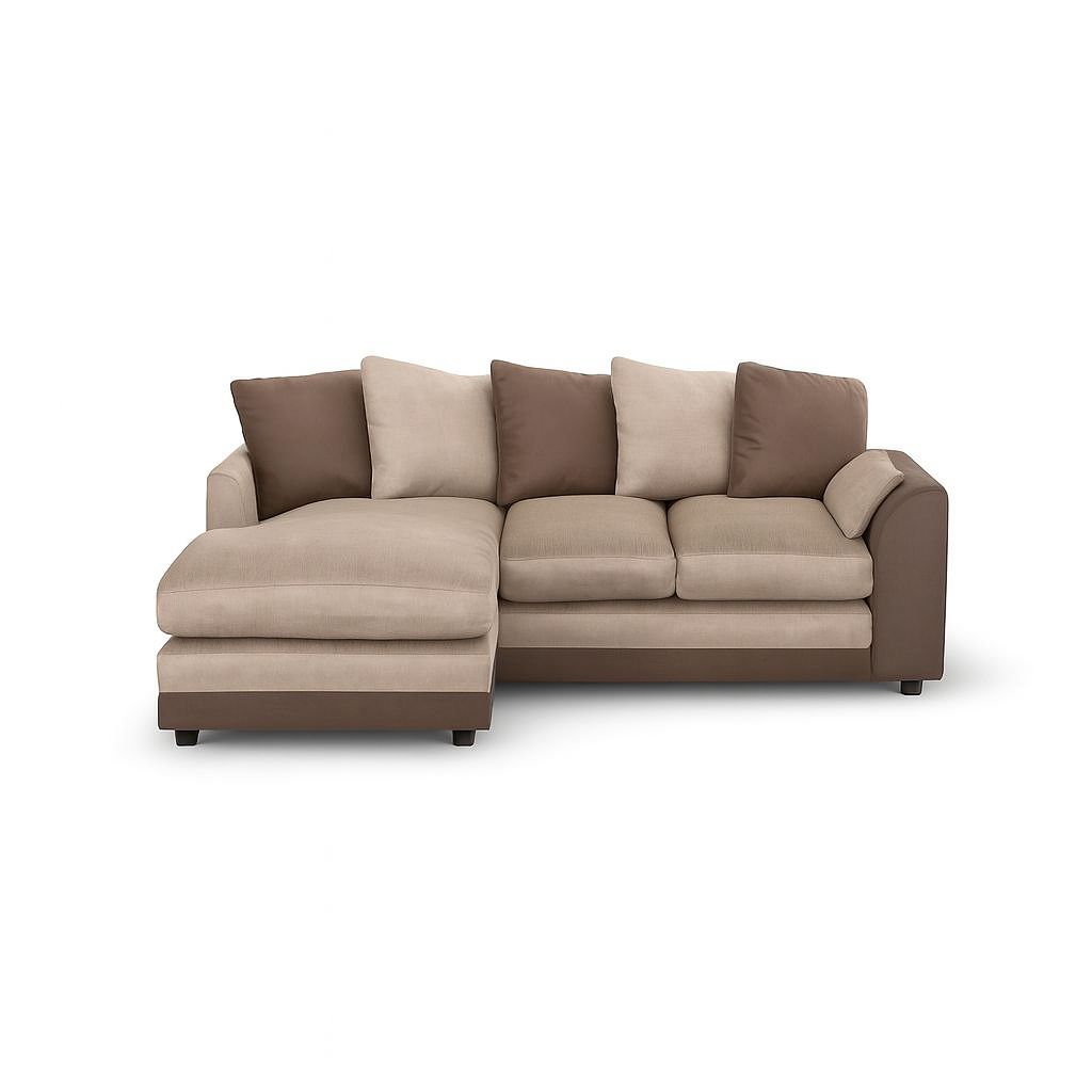 Aruba Dylan chenille fabric corner sofa- Right Arm
