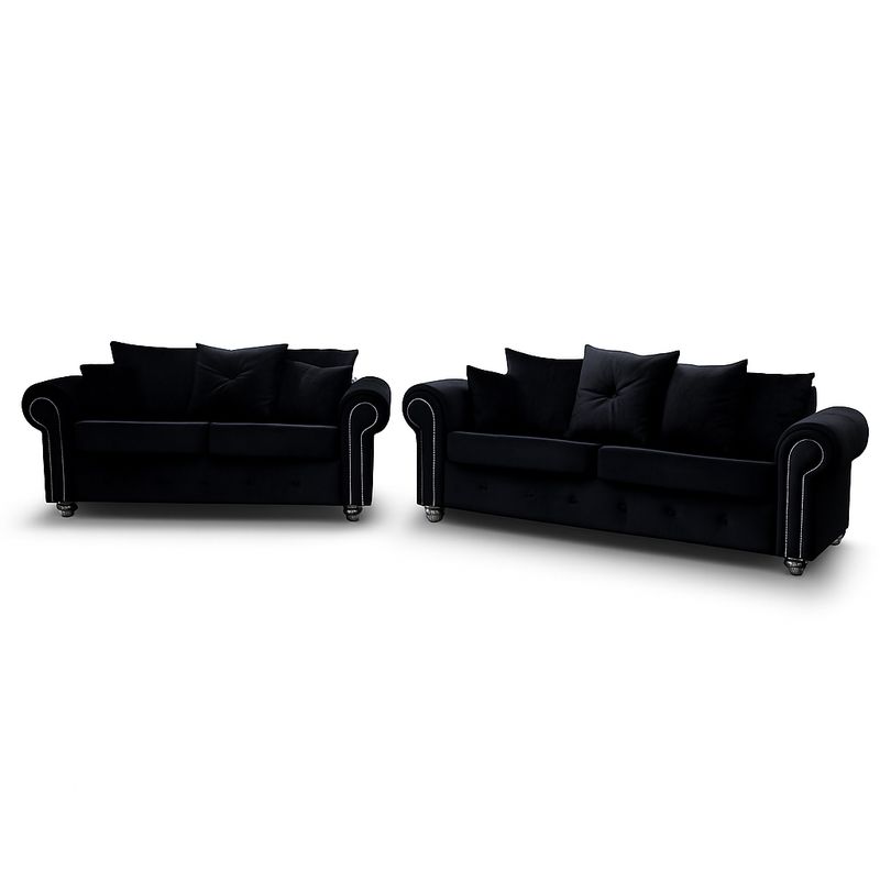 Plush Velvet Ashwin 3+2 Seater Sofa Set