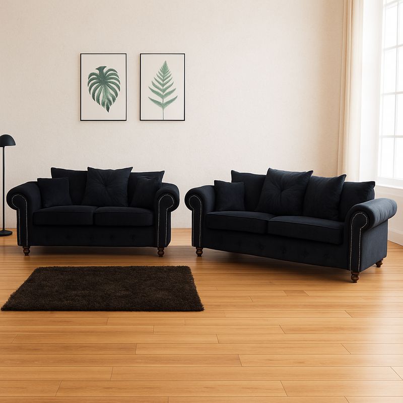 Plush Velvet Ashwin 3+2 Seater Sofa Set