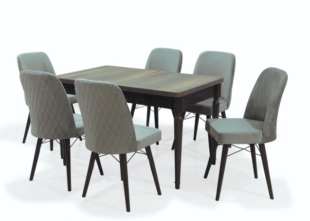 Barok Extendable Wooden Table + 6 Chairs