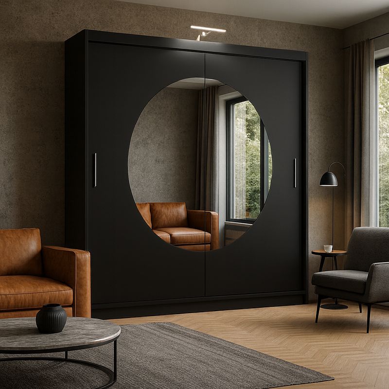 Sliding Mirrored Door Wardrobe - Rio