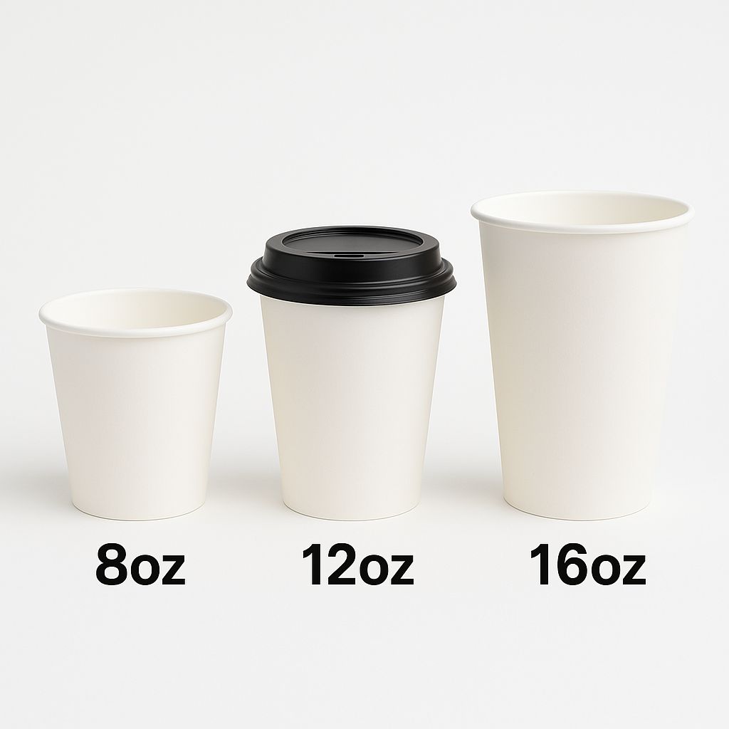 White paper coffee cup with Lid-50pcs