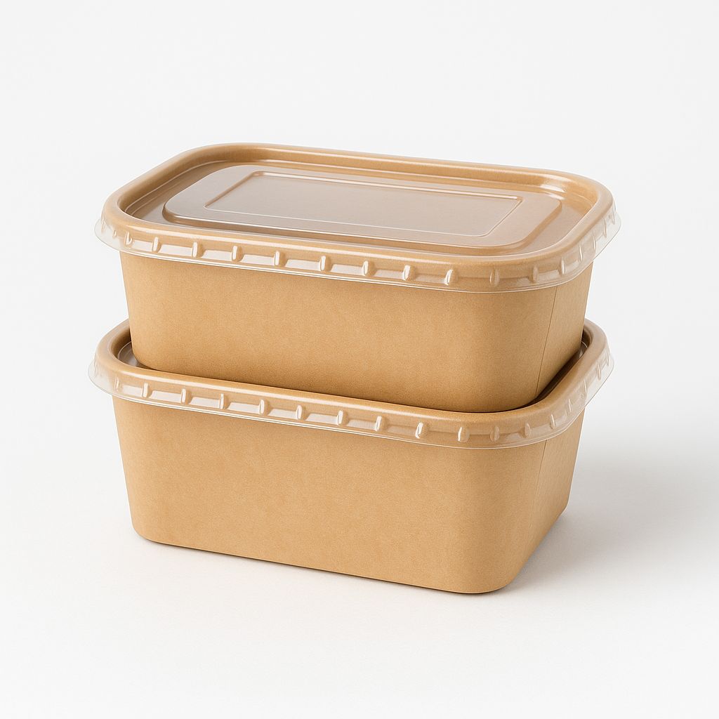 Rectangle Kraft paper bowl -25pcs