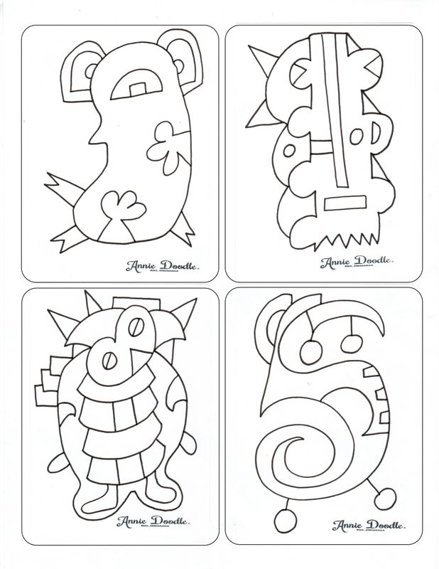 ​Annie Doodle© Color-In Sticker Pack - 40 Stickers
