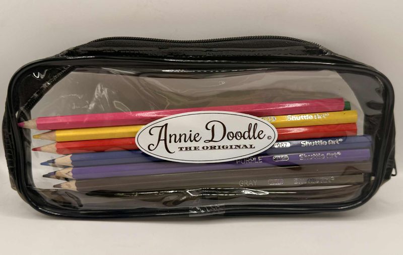 Annie Doodle Clear Zipper Pencil Case