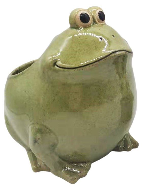 Frog Planter Green Lg 16cm