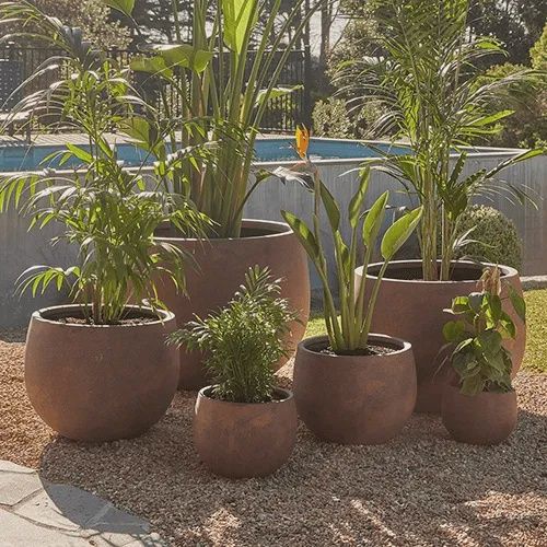 MEGA Belly Lightweight Fibreglass Pot - Rust