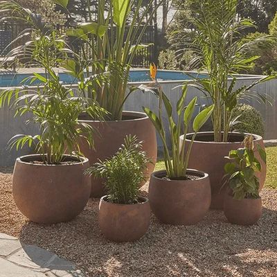 MEGA Belly Lightweight Fibreglass Pot - Rust