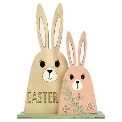 Wooden Bunny Duo