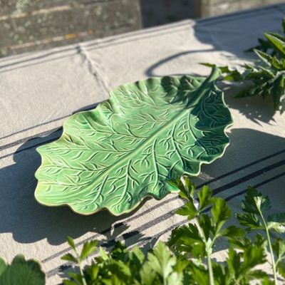 Mode Cabbage oval plate -  Green