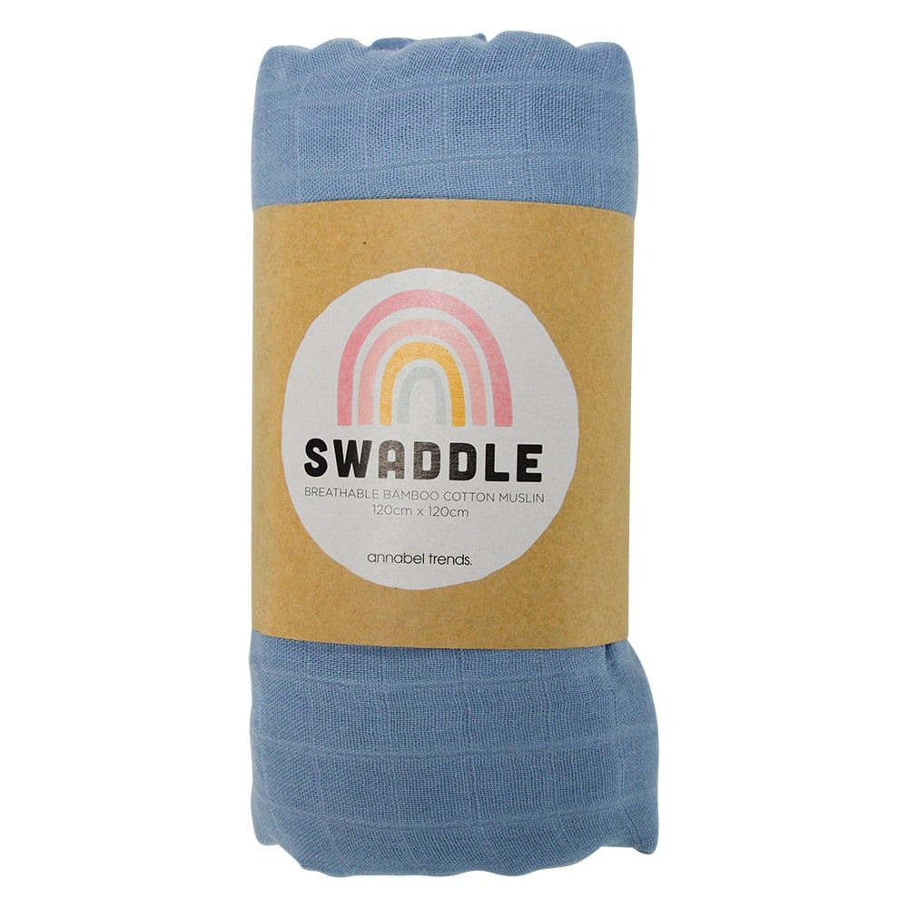 Muslin Swaddle, Colour: Blue