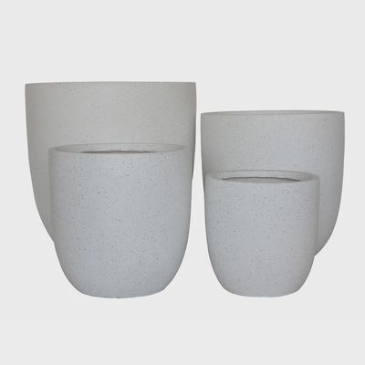 Asher Egg Pot - White Terrazzo