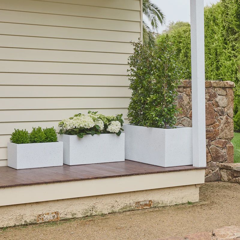 Asher Trough Planter - White