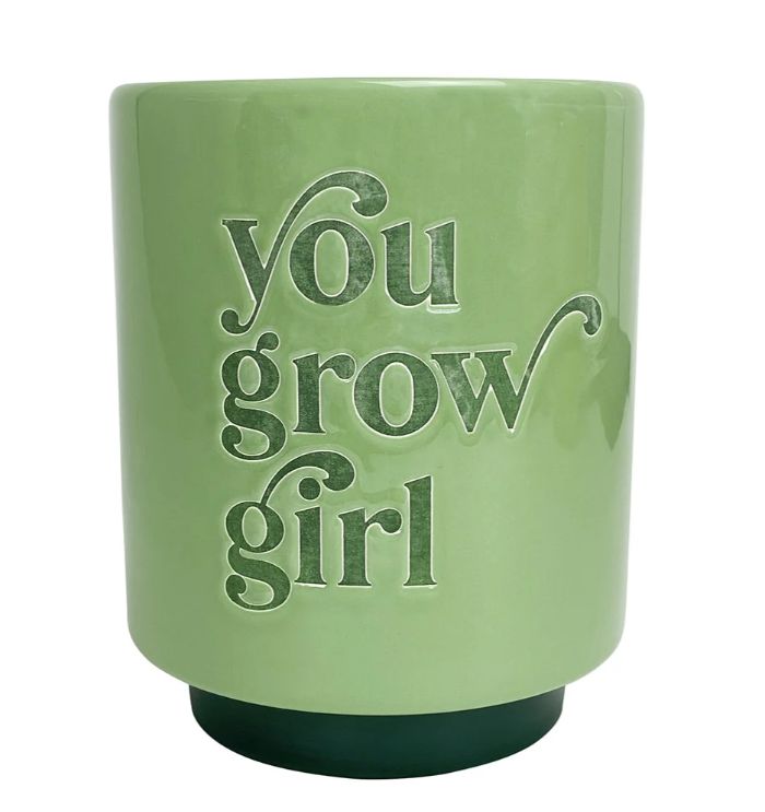 You Grow Girl Ceramic Planter