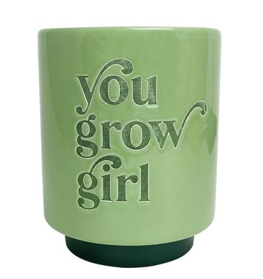 You Grow Girl Ceramic Planter