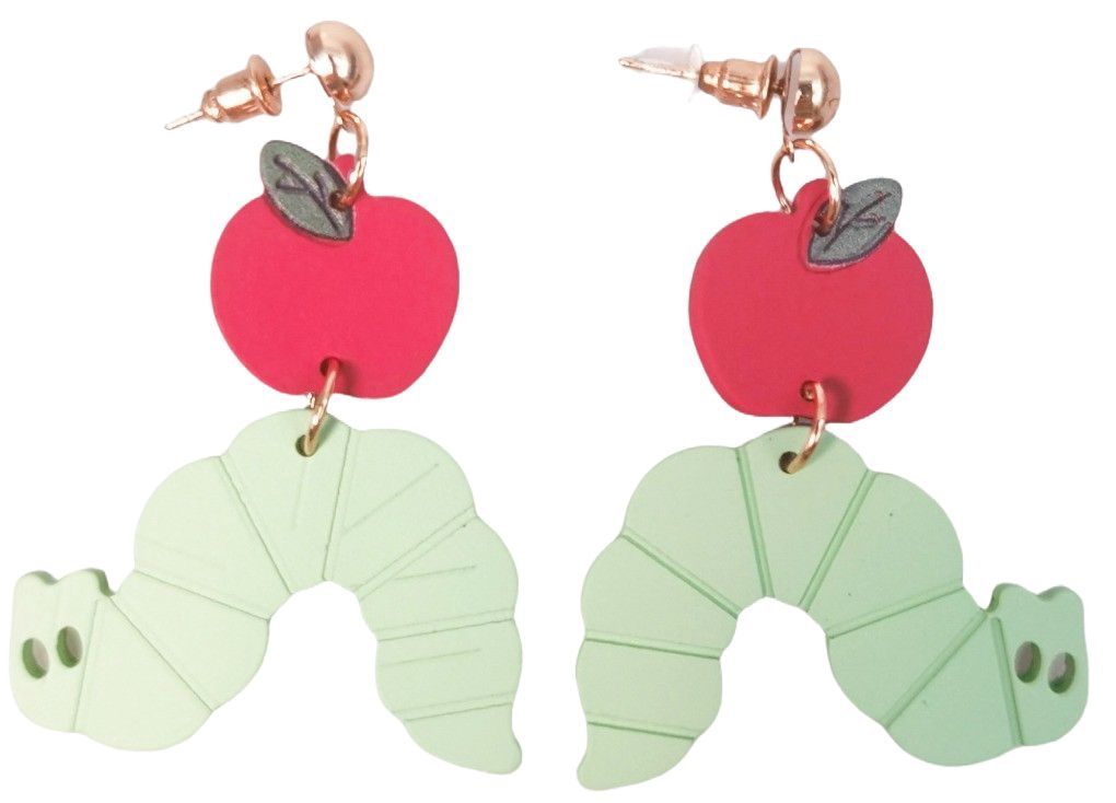Pop Apple Caterpillar Earrings