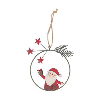 Santas Wreath &amp; Present Hanging Decoration