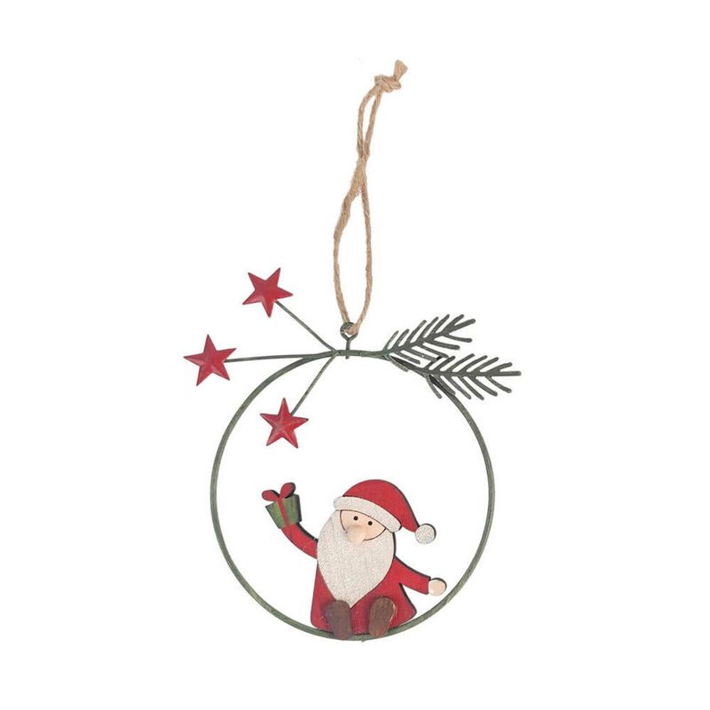 Santas Wreath &amp; Present Hanging Decoration