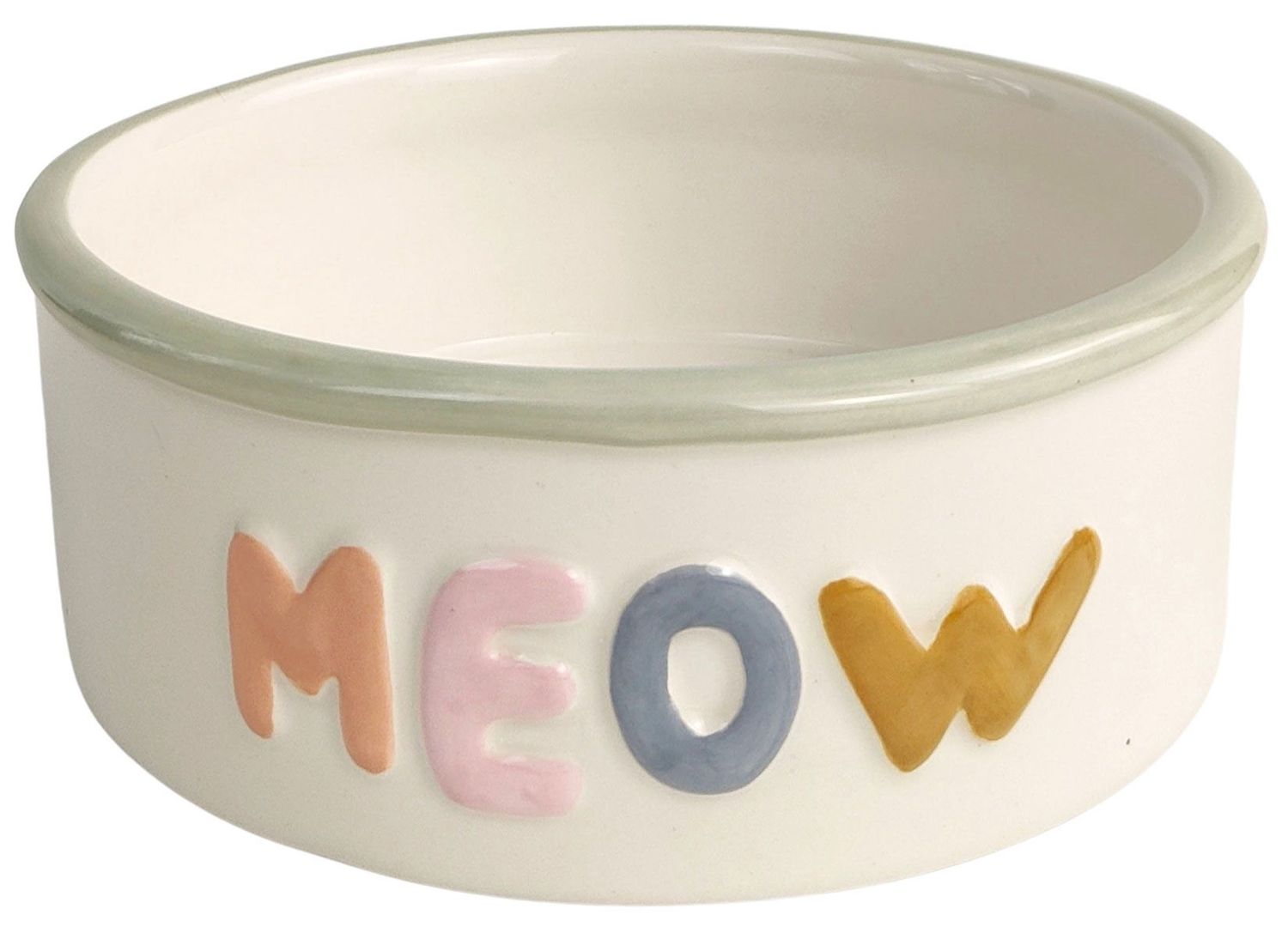 Perfect Pets Meow Cat Bowl White Colour