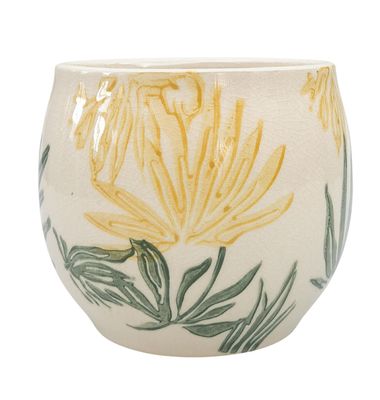 Pilbra Round Planter Yellow &amp; Beige