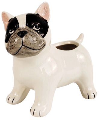 Cute French Bulldog Planter White