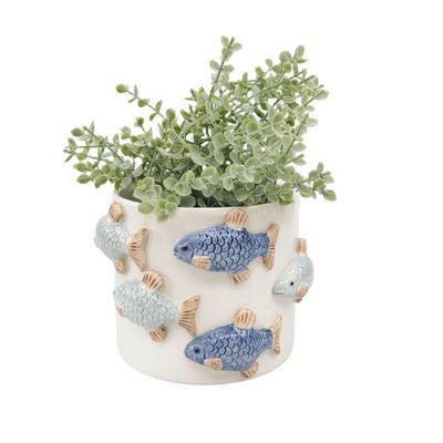 School of Fish Planter Blue