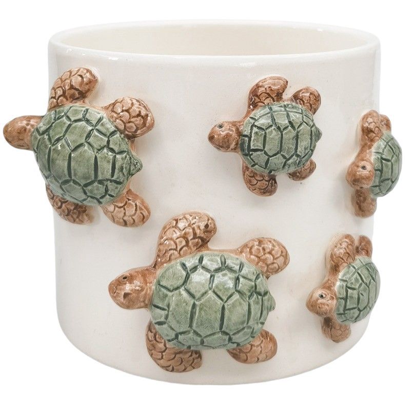 Family of Turtle Planter Green