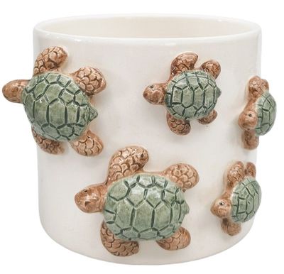 Family of Turtle Planter Green