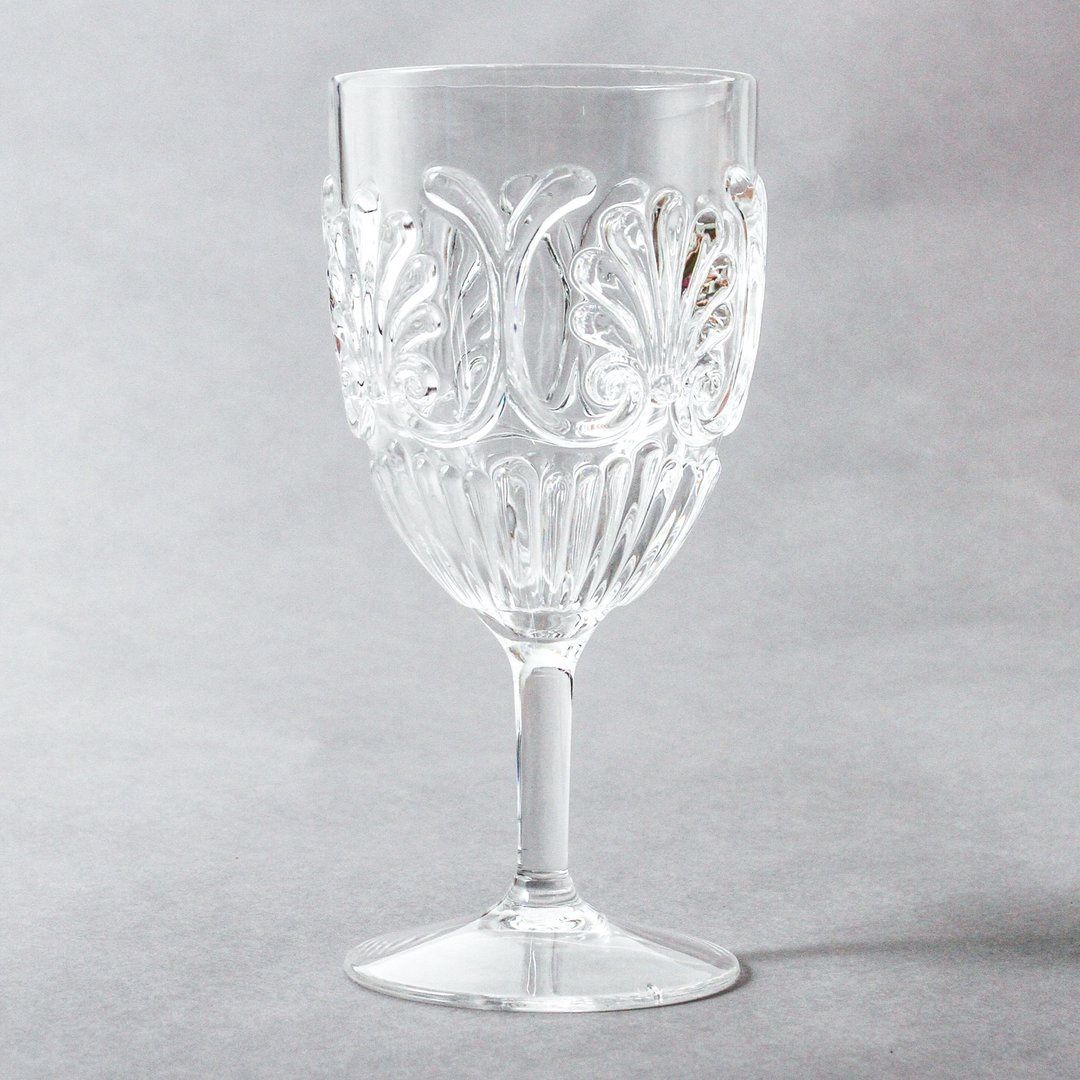 Flemington Acrylic Wine Glass - Scollop, Colour: Clear