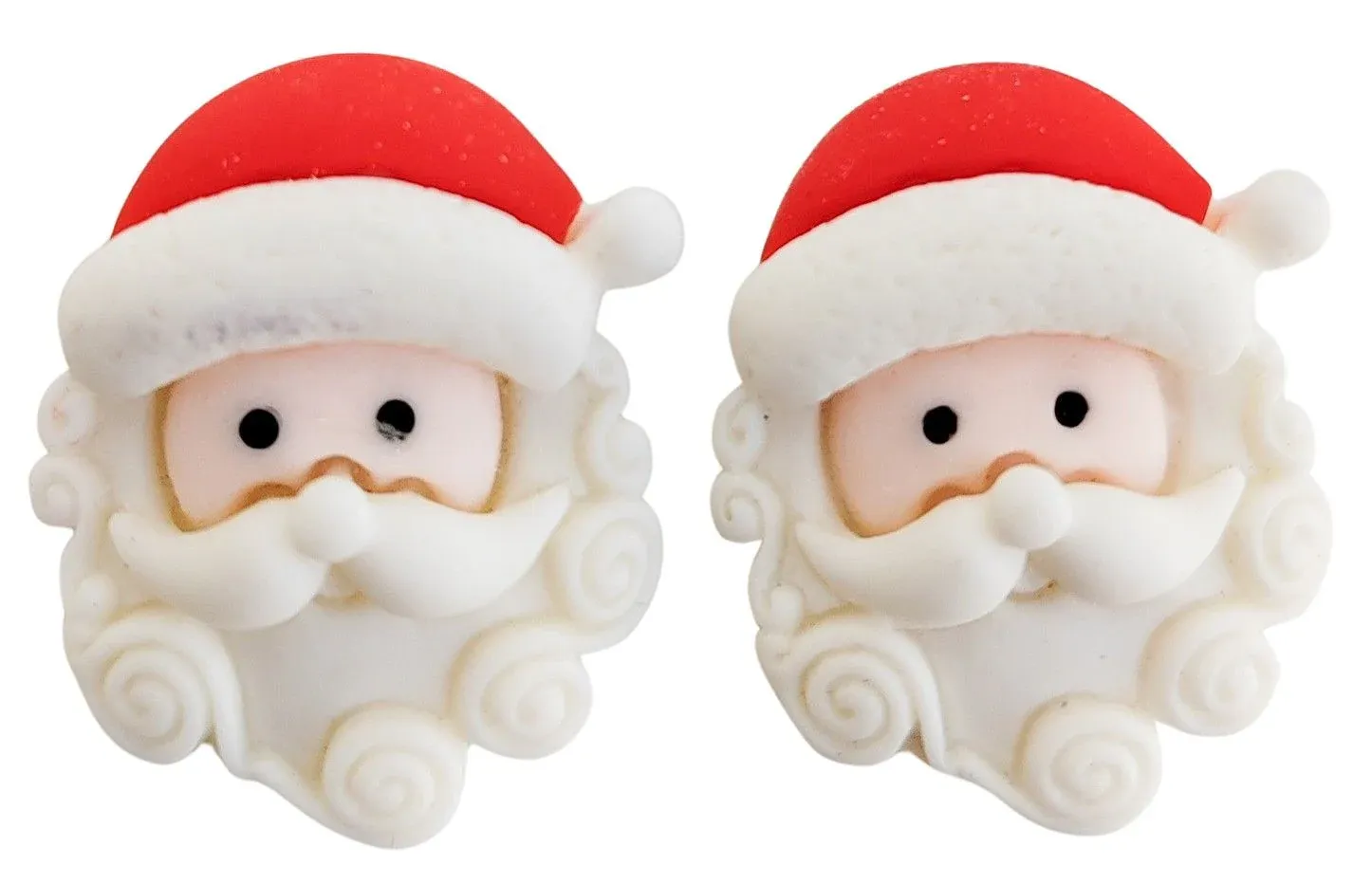 Santa Head Earrings White