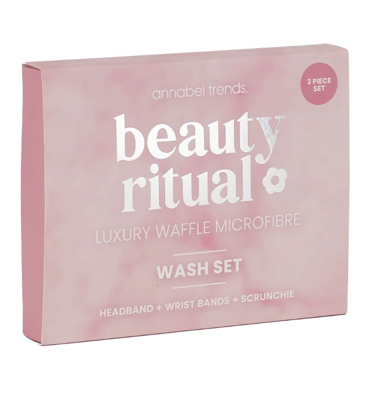 Beauty Ritual - Luxury Waffle Wash Set 3pc, Colour: Dusty Pink